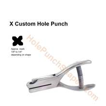X custom hole punch shape