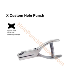 X custom hole punch shape
