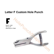 Letter F custom hole punch shape